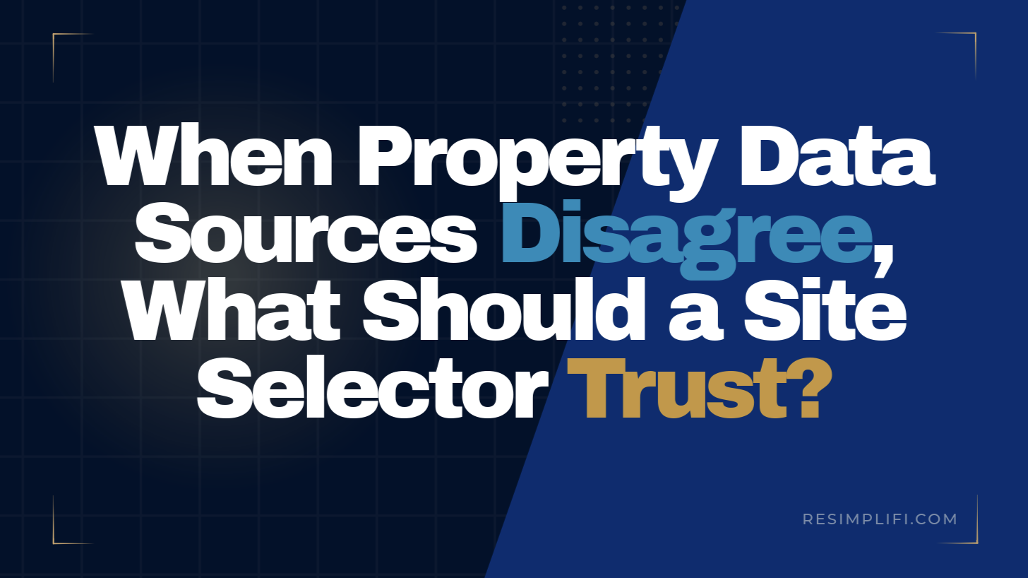 When Property Data Sources Disagree, What Should a Site Selector Trust?